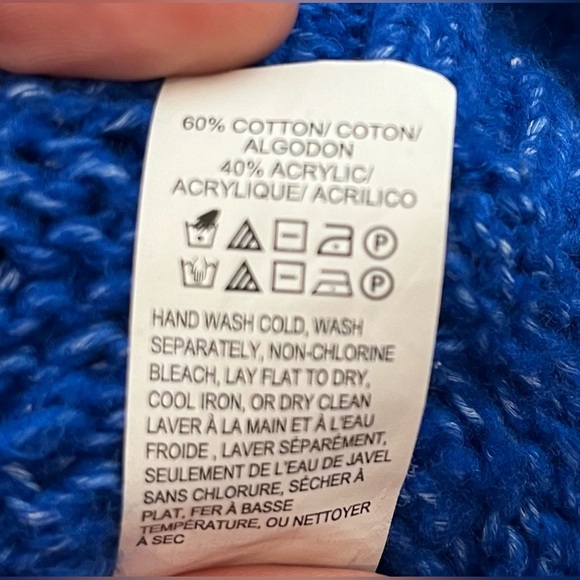Lucky Brand Quinn Cable Knit Royal Blue Pullover Size Small - Picture 6 of 6